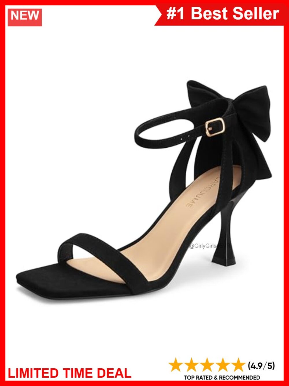 Square Toe Heeled Sandals Bow Ankle Strap Open Toe Wedding Heels